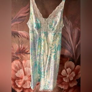 Fun Pastel Colored Satin Lace Gown by Secret Treasures